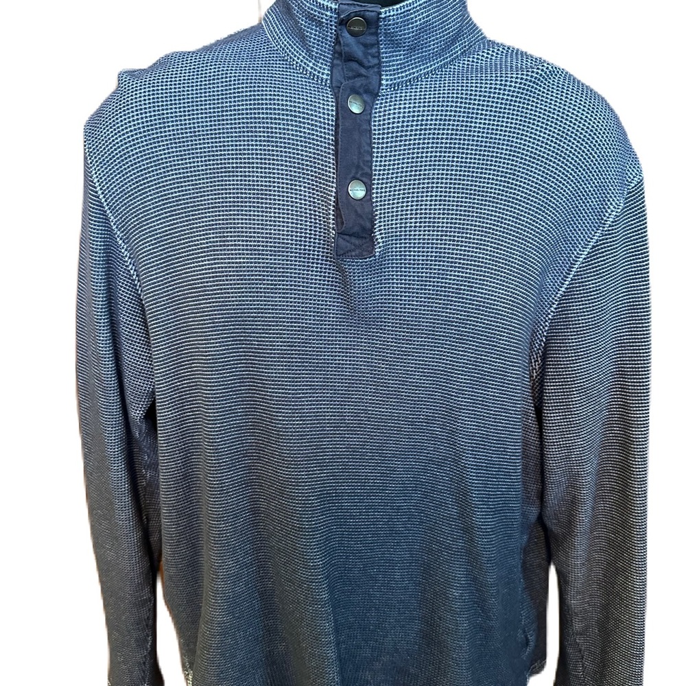 Michael Kors Mens Navy and White button down thermal   Size large